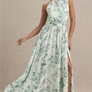 Club L Talia Floral Green Maxi Dress